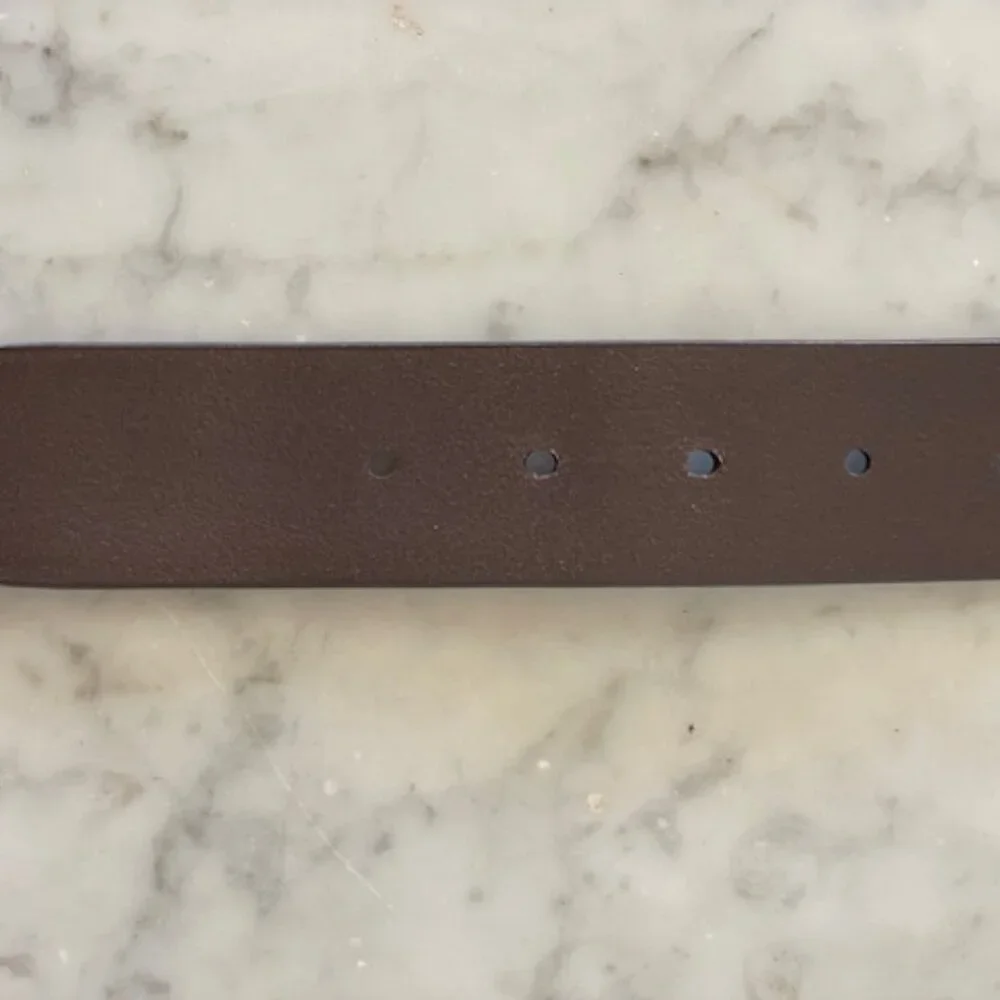 COACH Vintage Brown Leather Silver Tone Textured Buckle Men's Belt 38